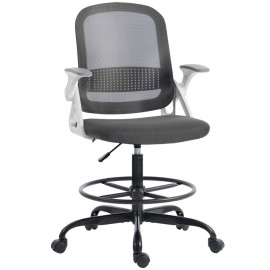 Chaise de bureau Enia chaise de dessin réglable maille gris