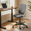 Chaise de bureau Enia chaise de dessin réglable maille gris