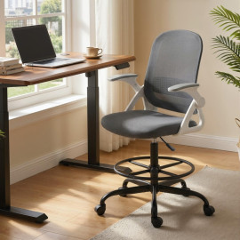Chaise de bureau Enia chaise de dessin réglable maille gris