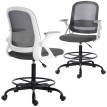 Chaise de bureau Enia chaise de dessin réglable maille gris