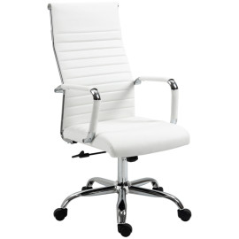 Chaise de bureau Florenval ergonomique pivotante bascule blanche