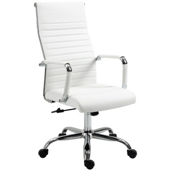Chaise de bureau Florenval ergonomique pivotante bascule blanche