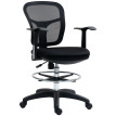 Vilreot Chaise de bureau pivotante repose-pieds dossier courbé noir