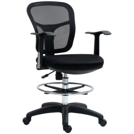 Vilreot Chaise de bureau pivotante repose-pieds dossier courbé noir