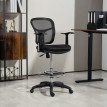Vilreot Chaise de bureau pivotante repose-pieds dossier courbé noir