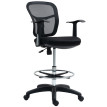 Vilreot Chaise de bureau pivotante repose-pieds dossier courbé noir