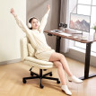 Chaise de bureau Talier pivotante réglable à roulettes beige