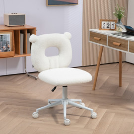 Alea Chaise de bureau réglable Teddy blanc