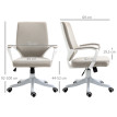 Chaise de bureau Valeniel ergonomique bascule réglable beige blanc