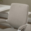 Chaise de bureau Valeniel ergonomique bascule réglable beige blanc