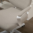 Chaise de bureau Valeniel ergonomique bascule réglable beige blanc