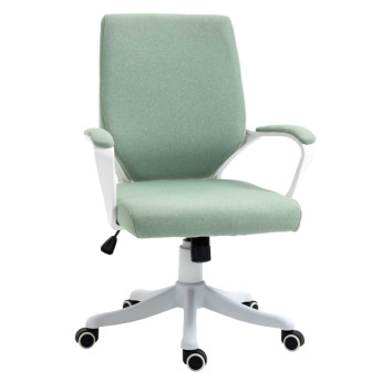 Fauteuil de bureau Alanora ergonomique réglable vert et blanc