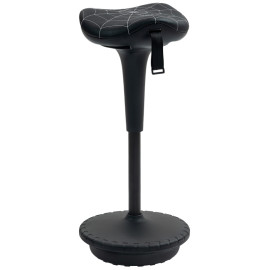 Tabouret de bureau Vilier ergonomique pivotant réglable noir