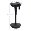 Tabouret de bureau Vilier ergonomique pivotant réglable noir