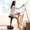 Tabouret de bureau Vilier ergonomique pivotant réglable noir