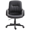 Chaise de Bureau Zelea Ergonomique Pivotante Similicuir Noir