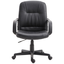 Chaise de Bureau Zelea Ergonomique Pivotante Similicuir Noir
