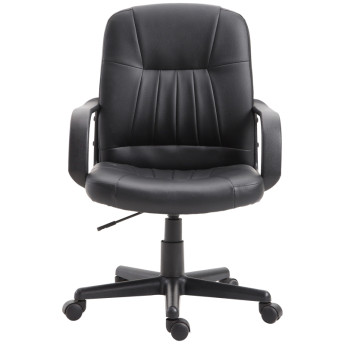 Chaise de Bureau Zelea Ergonomique Pivotante Similicuir Noir