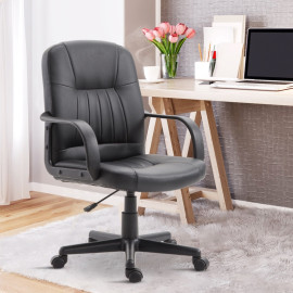 Chaise de Bureau Zelea Ergonomique Pivotante Similicuir Noir