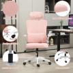 Chaise de bureau Harer ergonomique inclinable appuie tête rose