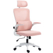 Chaise de bureau Harer ergonomique inclinable appuie tête rose