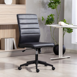 Vilana Chaise de Bureau Ergonomique Réglable Cuir PU Noir