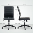 Vilana Chaise de Bureau Ergonomique Réglable Cuir PU Noir