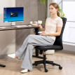Vilana Chaise de Bureau Ergonomique Réglable Cuir PU Noir