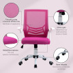 Hareo Chaise de Bureau Ergonomique Pivotante Réglable Rose