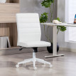 Chaise de bureau Ilvik ergonomique réglable cuir PU blanc