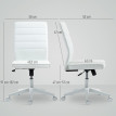 Chaise de bureau Ilvik ergonomique réglable cuir PU blanc
