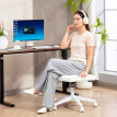 Chaise de bureau Ilvik ergonomique réglable cuir PU blanc