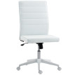 Chaise de bureau Ilvik ergonomique réglable cuir PU blanc
