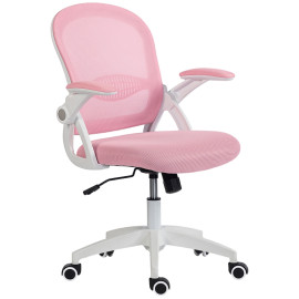Chaise de Bureau Saliays Ergonomique Réglable Maille Rose