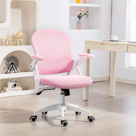 Chaise de Bureau Saliays Ergonomique Réglable Maille Rose