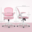 Chaise de Bureau Saliays Ergonomique Réglable Maille Rose