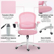 Chaise de Bureau Saliays Ergonomique Réglable Maille Rose