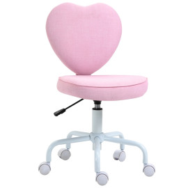 Chaise pivotante Montes cœur réglable en hauteur tissu rose