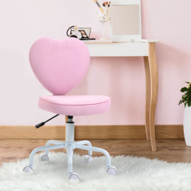 Chaise pivotante Montes cœur réglable en hauteur tissu rose