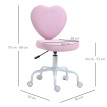 Chaise pivotante Montes cœur réglable en hauteur tissu rose