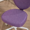 Zelas Chaise de bureau cœur réglable à roulettes violet