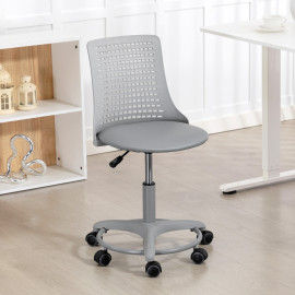 Chaise de bureau Enum pivotante dossier ajouré réglable gris
