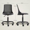 Chaise de bureau Celal pivotante dossier ajouré réglable noir