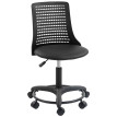 Chaise de bureau Celal pivotante dossier ajouré réglable noir