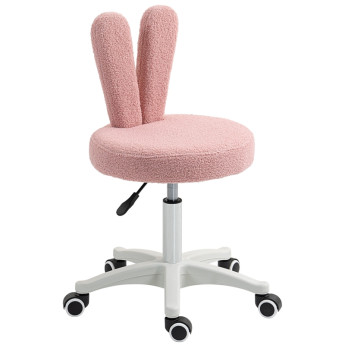 Chaise de Bureau Marena Oreilles de Lapin Teddy Rose