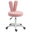 Chaise de Bureau Marena Oreilles de Lapin Teddy Rose