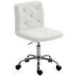 Chaise de bureau Lumvik réglable pivotante cuir PU blanche