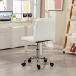 Chaise de bureau Lumvik réglable pivotante cuir PU blanche