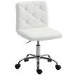 Chaise de bureau Lumvik réglable pivotante cuir PU blanche