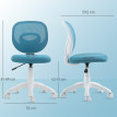 Ilian Chaise de bureau ergonomique dossier en C bleu